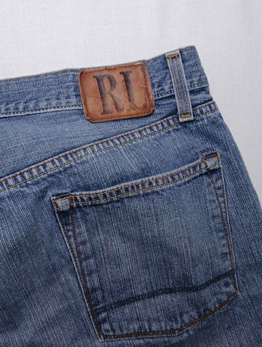Vintage Ralph Lauren Mens Ashmore Relaxed Straight Jeans 38X30 Medium Wash Denim